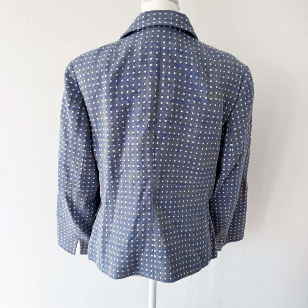 Akris Punto Women‎ Cotton Linen Square Dot Print Jacket Size 10 Office Casual - Picture 5 of 9